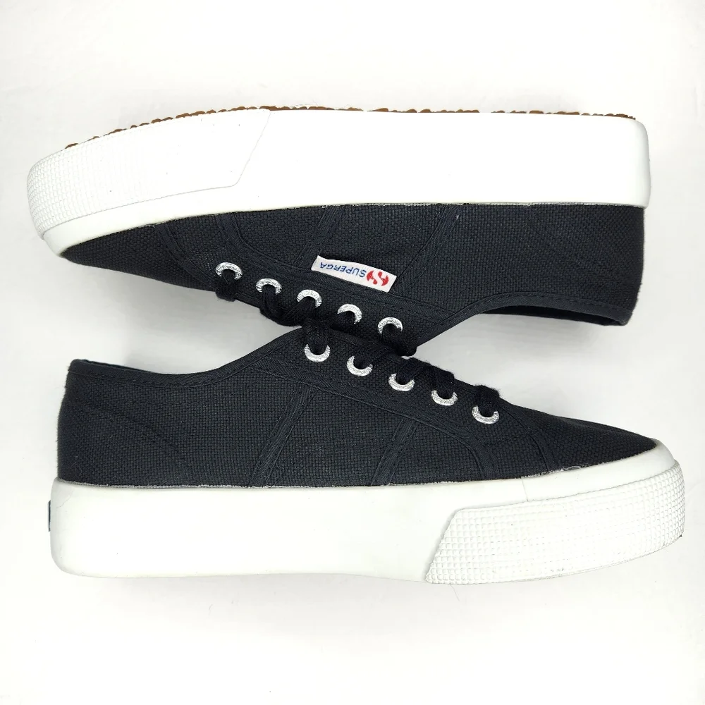 Superga Black Canvas Classoc Low Sneaker 6.5